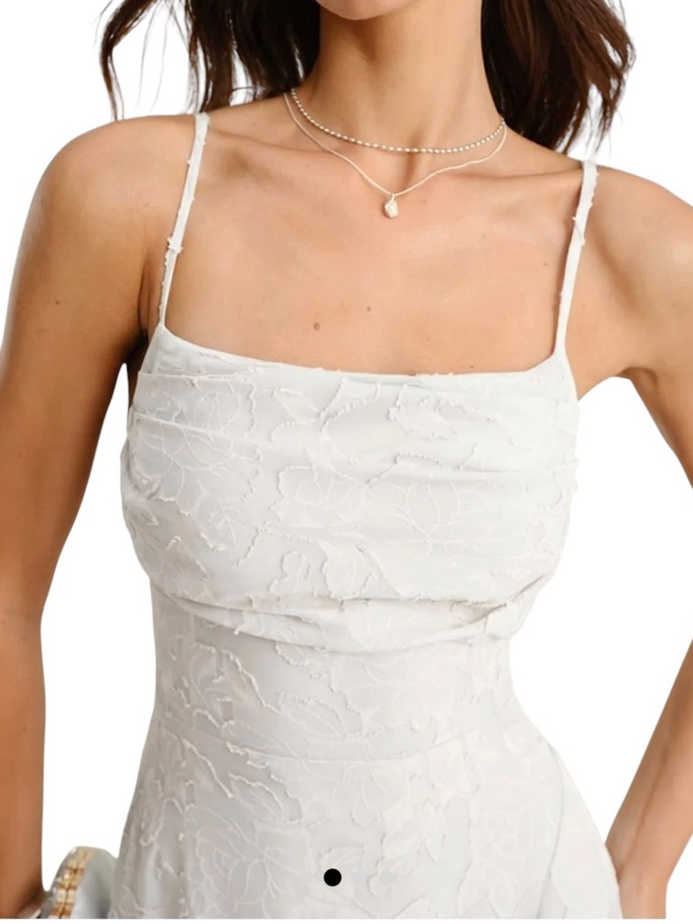 RIHOAS White Jacquard Slip Maxi Dress NWT